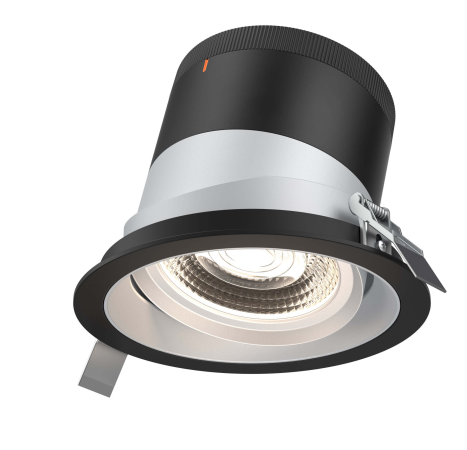 Dals Lighting RC06-CC-35-GMBAZ-TBK 6 Inch Modular Downlight, 5CCT, 35 degree Beam Angle, Gimbal Reflector, Alzak Finish, Black Trim