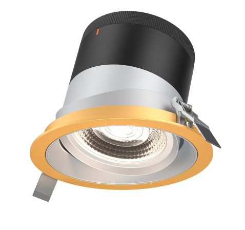 Dals Lighting RC06-CC-35-GMBAZ-TGD 6 Inch Modular Downlight, 5CCT, 35 degree Beam Angle, Gimbal Reflector, Alzak Finish, Gold Trim