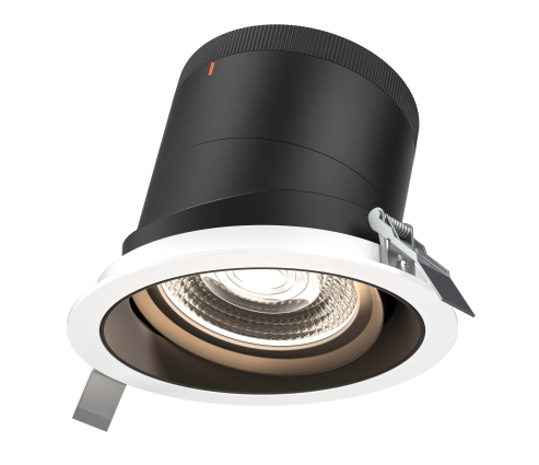 Dals Lighting RC06-CC-35-GMBBK-TWH 6 Inch Modular Downlight, 5CCT, 35 degree Beam Angle, Gimbal Reflector, Black Finish, White Trim