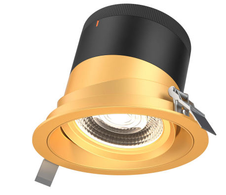 Dals Lighting RC06-CC-35-GMBGD-TGD 6 Inch Modular Downlight, 5CCT, 35 degree Beam Angle, Gimbal Reflector, Gold Finish, Gold Trim