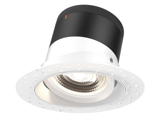 Dals Lighting RC06-CC-35-GMBWH-TL 6 Inch Modular Downlight, 5CCT, 35 degree Beam Angle, Gimbal Reflector, White Finish, Trimless