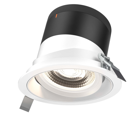 Dals Lighting RC06-CC-35-GMBWH-TWH 6 Inch Modular Downlight, 5CCT, 35 degree Beam Angle, Gimbal Reflector, White Finish, White Trim