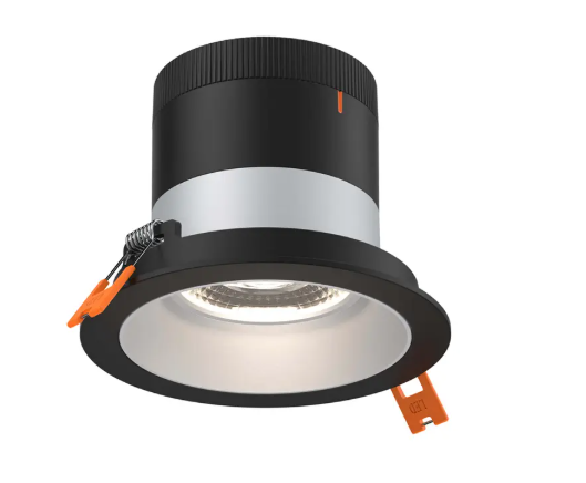 Dals Lighting RC06-CC-35-RGAZ-TBK Versa 6" LED Recessed Downlight, Selectable Wattage, Multi-Color Temperature, Lumens 3000 lm, 35° Beam Angle, Voltage 120-347V, Alzak Reflector / Black Trim