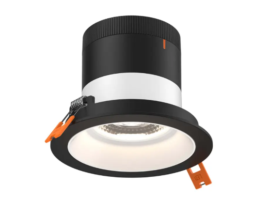Dals Lighting RC06-CC-35-RGWH-TBK Versa 6" LED Recessed Downlight, Selectable Wattage, Multi-Color Temperature, Lumens 3,000 lm, 35° Beam Angle, Voltage 120-347V, White Reflector /  Black Trim