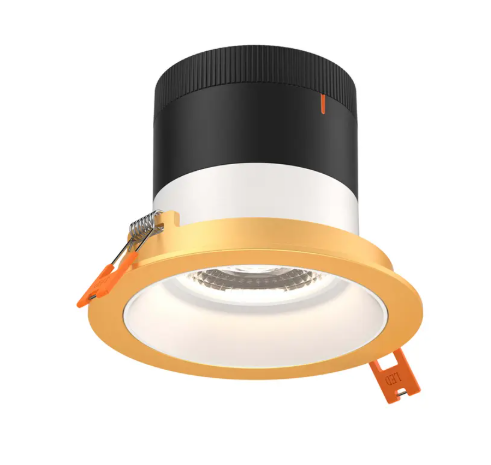 Dals Lighting RC06-CC-35-RGWH-TGD Versa 6" LED Recessed Downlight, Selectable Wattage, Multi-Color Temperature, Lumens 3,000 lm, 35° Beam Angle, Voltage 120-347V, White Reflector /  Gold Trim