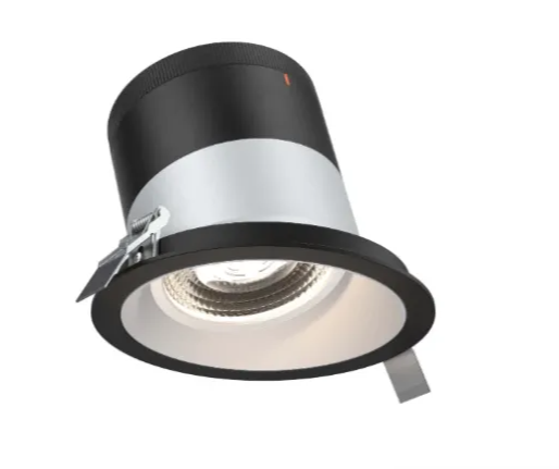 Dals Lighting RC06-CC-35-SLAZ-TBK Versa 6" Sloped LED Recessed Downlight, Selectable Wattage, Multi-Color Temperature, Lumens 3,000 lm, 35° Beam Angle, Voltage 120-347V, Alzak Reflector / Black Trim