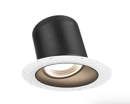 Dals Lighting RC06-CC-35-SLBK-TL Versa 6" Sloped LED Recessed Downlight, Selectable Wattage, Multi-Color Temperature, Lumens 3,000 lm, 35° Beam Angle, Voltage 120-347V, Black Reflector / Trimless