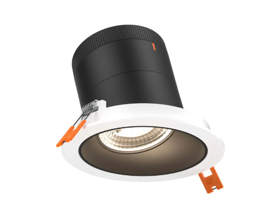 Dals Lighting RC06-CC-35-SLBK-TWH Versa 6" LED Sloped Recessed Downlight, Selectable Wattage, Multi-Color Temperature, Lumens 3,000 lm, 35° Beam Angle, Voltage 120-347V, Black Reflector / White Trim