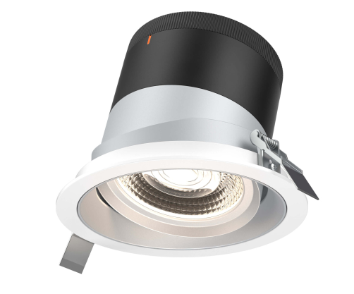 Dals Lighting RC06-CC-60-GMBAZ-TWH 6 Inch Modular Downlight, 5CCT, 60 degree Beam Angle, Gimbal Reflector, Alzak Finish, White Trim
