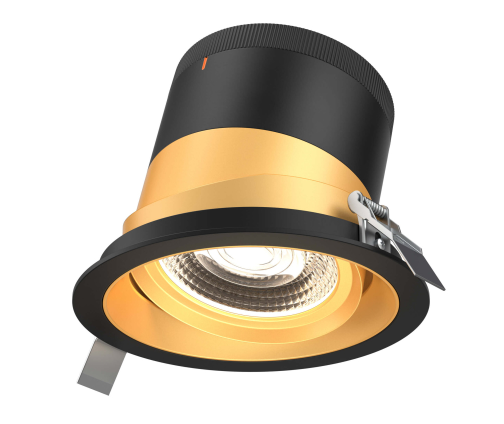 Dals Lighting RC06-CC-60-GMBGD-TBK 6 Inch Modular Downlight, 5CCT, 60 degree Beam Angle, Gimbal Reflector, Gold Finish, Black Trim