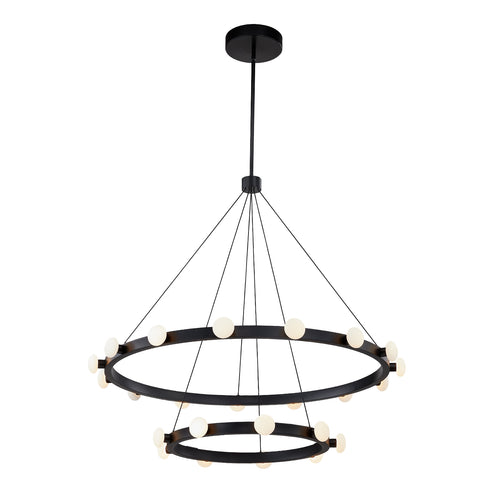 Kuzco Lighting CH63436-BK-UNV-010 Rezz 36-in Chandelier Ceiling Light - CCT: 3000K - Finish: Black