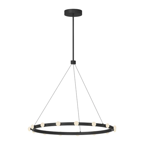 Kuzco Lighting PD63428-BK-UNV Rezz LED 28 Inch Pendant Ceiling Light Black Finish