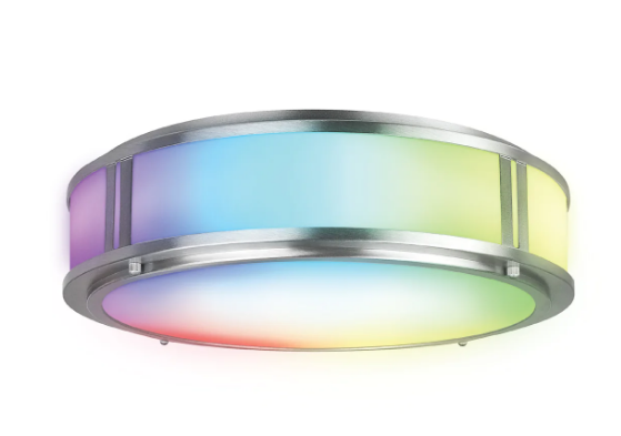 Feit Electric FM13/RGBW/NK/AG 13 In. RGBW Flush Mount Smart LED Ceiling Fixture, Multi-Color Temperature, Wattage 27.5W, Voltage 120V