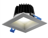 DALS Lighting RGR6SQ-3K-SN 7" LED Square Smooth Baffle Recessed Lighting in Satin Nickel Finish