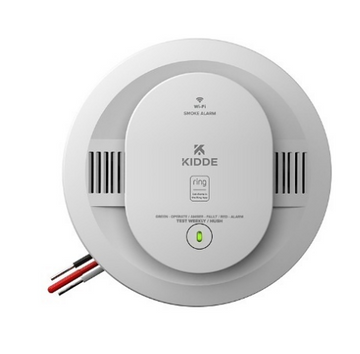Kidde RGSAR-RW Ring Smart Smoke Alarm, Hardwired with AA Battery Backup