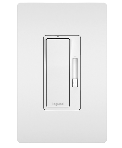 Wattstopper RHCL453PW Slide Dimmer Switch For 120 Volt Systems - 120 VAC - 450 Watt LED/CFL - 700 Watt Incandescent - Single Pole or 3-Way