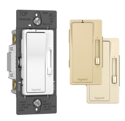 Wattstopper RHLV703PTC Radiant 120v, 700va Magnetic Low-voltage Single Pole/3-way Dimmer, Tri-Color