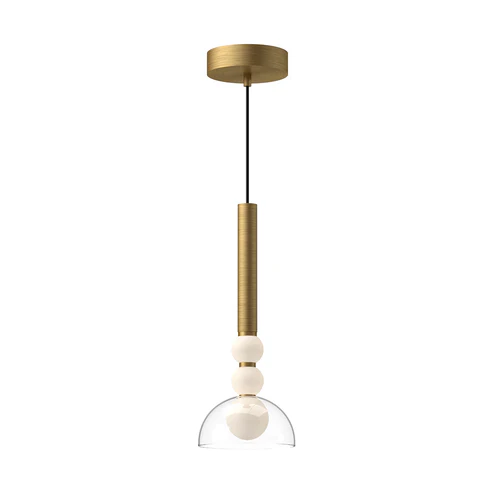 Kuzco Lighting PD30502-BG/CL-UNV Rise LED 6 inch Clear Pendant Ceiling Light Brushed Gold Finish