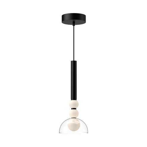 Kuzco Lighting PD30502-BK/CL-UNV Rise 6-in Pendant Ceiling Light - CCT: 3000K - Finish: Black/Clear