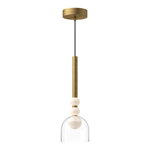 Kuzco Lighting PD30505-BG/CL-UNV Rise 6-in Pendant Ceiling Light - CCT: 3000K - Finish: Brushed Gold/Clear