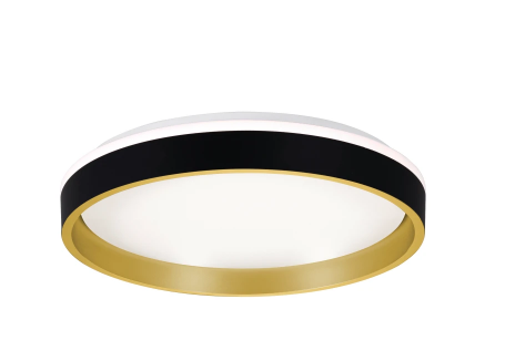 AFX Lighting RNAF16LAJD1BK Rana 16 Inch Wide LED Flush Mount Drum Ceiling Fixture, Watt 26W, Selectable 5CCT Black Finish