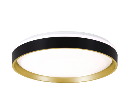 AFX Lighting RNAF19LAJD1BK Rana 19 Inch Wide LED Flush Mount Drum Ceiling Fixture, Watt 26W, Selectable 5CCT Black Finish