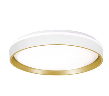 AFX Lighting RNAF19LAJD1WH Rana 19 Inch Wide LED Flush Mount Drum Ceiling Fixture, Watt 26W, Selectable 5CCT White Finish