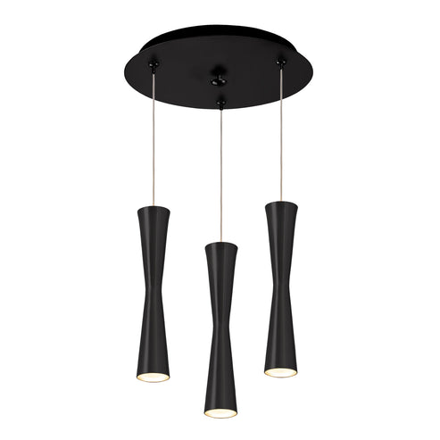 Kuzco Lighting MP42502BK-03 Robson 2-in 3 Head Multi Pendant Ceiling Light - CCT: 3000K - Finish: Black