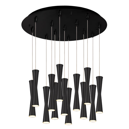 Kuzco Lighting MP42502BK-13 Robson 2-in 13 Head Multi Pendant Ceiling Light - CCT: 3000K - Finish: Black