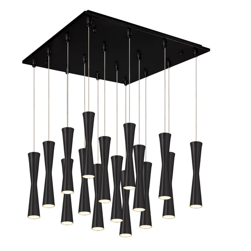 Kuzco Lighting MP42502BK-16 Robson 2-in 16 Head Multi Pendant Ceiling Light - CCT: 3000K - Finish: Black