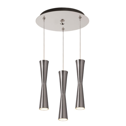 Kuzco Lighting MP42502BN-03 Robson 2-in 3 Head Multi Pendant Ceiling Light - CCT: 3000K - Finish: Brushed Nickel