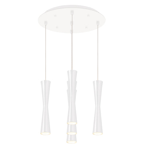 Kuzco Lighting MP42502WH-05 Robson 2-in 5 Head Multi Pendant Ceiling Light - CCT: 3000K - Finish: White