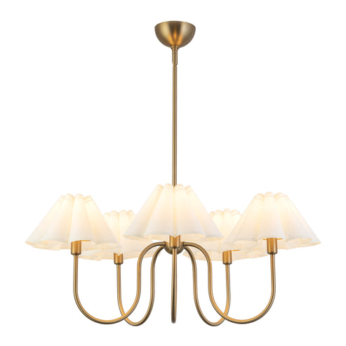 Alora Mood CH610530BGFW Rosemary 5 Light 31.13 inch Brushed Gold and Folded White Chandelier Ceiling Light