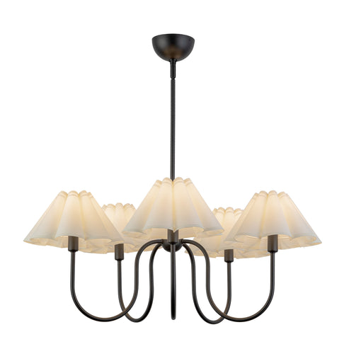 Alora Mood CH610530MBFW Rosemary 5 Light 31.13 inch Matte Black  and Folded White Chandelier Ceiling Light