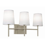 AFX Lighting ROSV2211CBSN Rose 3 Light 22 Inch Bath Vanity Light In Satin Nickel With White Linen Shade