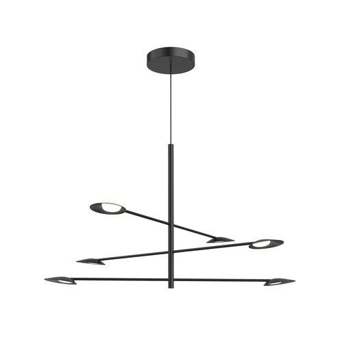 Kuzco Lighting CH90136-BK-UNV Rotaire Contemporary LED Ceiling Chandelier Black Finish