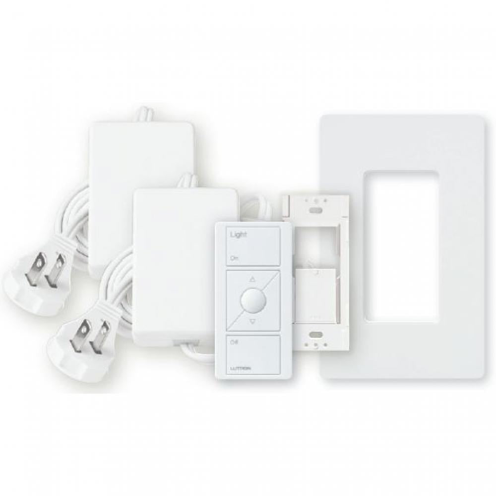 Lutron RR-2ZONE-L-WH RadioRA 2 2-Zone Lamp Dimmer Package White