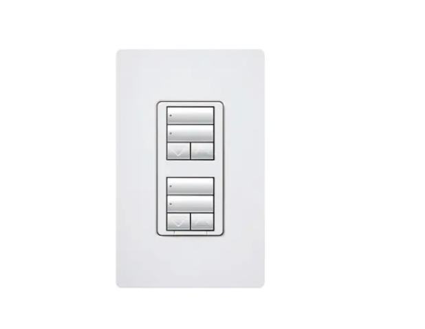 Lutron RRD-HN2RLD-AL RadioRA 2 seeTouch Wall-Mount CL Hybrid Keypad - Dual-Group w/Dual Raise-Lower - Almond