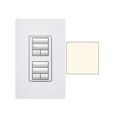 Lutron RRD-HN2RLD-BI RadioRA 2 seeTouch Wall-Mount CL Hybrid Keypad - Dual-Group w/Dual Raise-Lower - Biscuit Finish