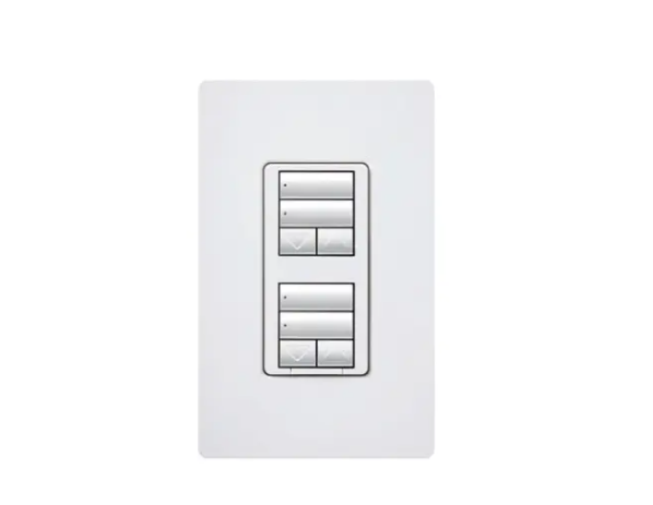 Lutron RRD-HN2RLD-IV RadioRA 2 seeTouch Wall-Mount CL Hybrid Keypad - Dual-Group w/Dual Raise-Lower - Ivory