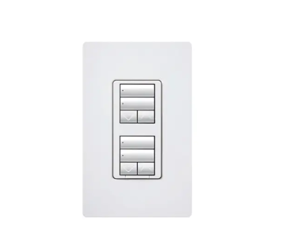 Lutron RRD-HN2RLD-WH RadioRA 2 seeTouch Wall-Mount CL Hybrid Keypad - Dual-Group w/Dual Raise-Lower - White