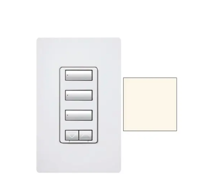 Lutron RRD-HN3BSRL-BI RadioRA 2 seeTouch Wall-Mount CL Hybrid Keypad - 3-Button w/ Raise-Lower - Biscuit Finish