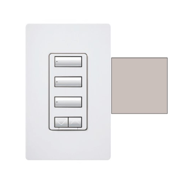 Lutron RRD-HN3BSRL-TP RadioRA 2 seeTouch Wall-Mount CL Hybrid Keypad - 3-Button w/ Raise-Lower - Taupe Finish