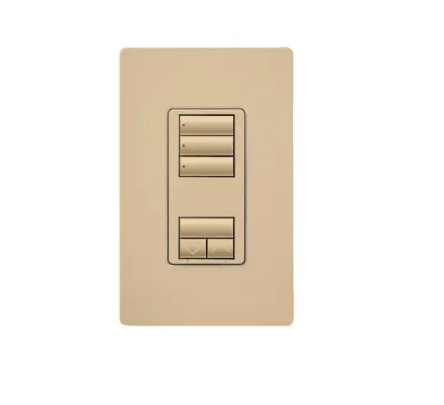 Lutron RRD-HN3S-IV RadioRA 2 seeTouch Wall-Mount CL Hybrid Keypad - 3 Scene w/ Raise-Lower - Ivory Finish
