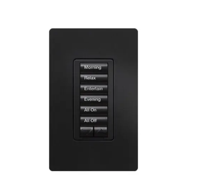 Lutron RRD-HN6BRL-MN RadioRA 2 seeTouch CL Hybrid Keypad - 6 Button w/ Raise-Lower - Midnight Finish
