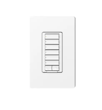 Lutron RRD-HN6BRL-SW RadioRA 2 seeTouch CL Hybrid Keypad - 6 Button w/ Raise-Lower - Snow Finish