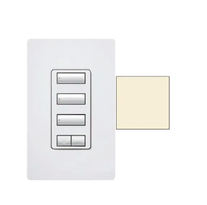 Lutron RRD-W3BSRL-AL RadioRA 2 seeTouch Wall-Mount Designer Keypad - 3 Button Spaced w/ Raise-Lower - Almond Finish