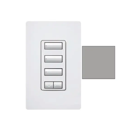Lutron RRD-W3BSRL-GR RadioRA 2 seeTouch Wall-Mount Designer Keypad - 3 Button Spaced w/ Raise-Lower - Gray Finish