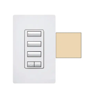 Lutron RRD-W3BSRL-IV RadioRA 2 seeTouch Wall-Mount Designer Keypad - 3 Button Spaced w/ Raise-Lower - Ivory Finish