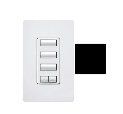 Lutron RRD-W3BSRL-MN RadioRA 2 seeTouch Wall-Mount Designer Keypad - 3 Button Spaced w/ Raise-Lower - Midnight Finish